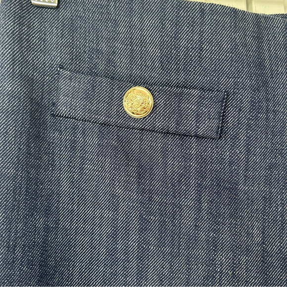 LOFT Button Trim Wide Leg trousers in Refined Denim 4P - Picture 14 of 15